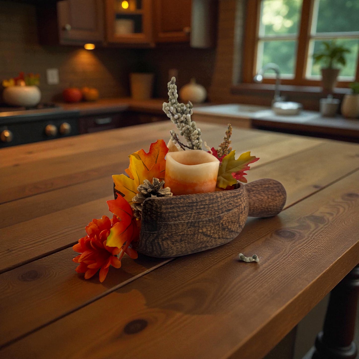 Wooden Scoop Centerpiece